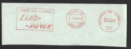 Angola Portugal EMA Cachet Rouge Concessionaire Land Rover 4 X 4 Tout Terrain 1973 Franking Meter Car Dealer - Cars