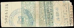 ESPAGNE / ESPANA - COLONIAS (Cuba) 1892/93 "PAGOS AL ESTADO" Fulcher 1117+1128 1P Sello Doble Usado (0.031.435) - Kuba (1874-1898)