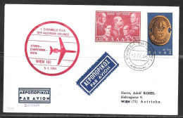 First Flight Athen-Dubrovnik-Vienna 5.4.1964 - Cartas & Documentos