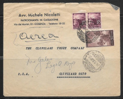 1948 Cosenza (29.5) To Cleveland Ohio USA - 1946-60: Storia Postale