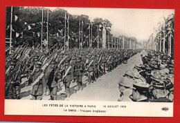 (RECTO / VERSO) PARIS - LES FETES DE LA VICTOIRE LE 14 JUILLET 1919 - LE DEFILE - TROUPES ANGLAISES - CPA - Guerre 1914-18