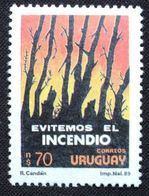 1990 URUGUAY New - Evitemos El Incendio Fire Incendie Foret Forest Woods Bombero Pompier Fireman - Yvert 1329 - Uruguay