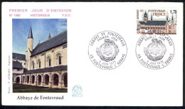 FDC/France/Année 1978 - N°2002 : Abbaye De FONTEVRAUD (1082 - 1970-1979