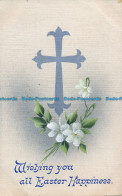 R064378 Greeting Postcard. Wishing You All Easter Happiness. 1912 - World