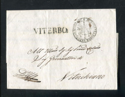 "ITALIEN" 1840, Vorphila-Brief Mit L1 "VITERBO" Und K2 "ADMINISTRAZIONE" (B1192) - 1. ...-1850 Vorphilatelie