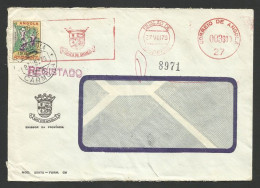 Angola Portugal EMA Cachet Rouge Banque De Angola Carmona R + Timbre Taxe 1970 Bank Franking Meter + Postal Tax - Angola