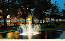 R064394 Illuminated Fountain On Lord Street. Southport. By Night. Bamforth. Colo - World