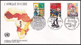 UNO NEW YORK - WIEN - GENF 1986 TRIO-FDC Afrika In Not - Emissioni Congiunte New York/Ginevra/Vienna