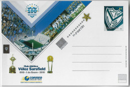 Argentina 2009 Postal Stationery Card 100 Years Club Atlético Vélez Sarsfield Player Fans El Fortín Stadium Soccer Sport - Postal Stationery