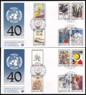 UNO NEW YORK - WIEN - GENF 1986 TRIO-FDC 40 Jahre WFUNA - Emissions Communes New York/Genève/Vienne