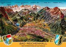 73095759 Bad Reichenhall Relief-Karte Muellnerhorn Listsee Sonntagshorn Bad Reic - Bad Reichenhall