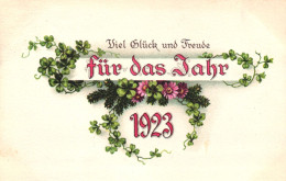NEW YEAR, HOLIDAY, CELEBRATION, FOUR LEAF CLOVER, SWITZERLAND, POSTCARD - Nouvel An