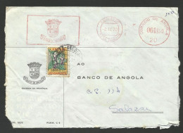 Angola Portugal EMA Cachet Rouge Banque De Angola Sa Da Bandeira Timbre Taxe 1970 Bank Franking Meter + Postal Tax - Angola