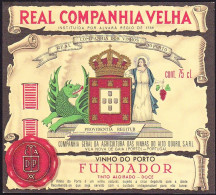 Port Wine Label, Portugal - REAL COMPANHIA VELHA Vinho Porto FUNDADOR -|- Cª Vinhas Alto Douro, Vila Nova De Gaia - Altri & Non Classificati