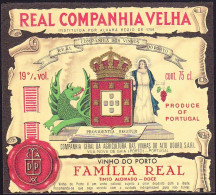 Port Wine Label, Portugal - REAL COMPANHIA VELHA Vinho Porto FAMÍLA REAL -|- Cª Vinhas Alto Douro, Vila Nova De Gaia - Otros & Sin Clasificación