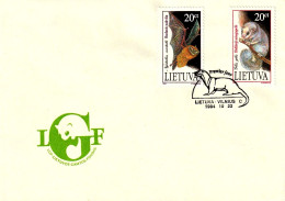 (!) 1994 Litauen, LITHUANIA FDC WILD ANIMAL BILCH + BAT - Litouwen