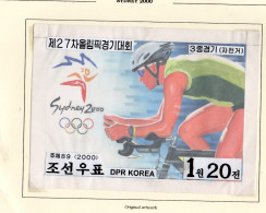 OLYMPICS - NORTH KOREA - 2000-SYDNEY OLYMPICS CYCLING ORIGINAL ART WORK ,SCARCE - Summer 2000: Sydney