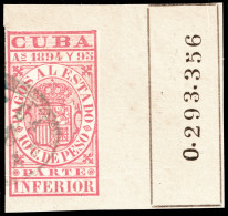 ESPAGNE / ESPANA - COLONIAS (Cuba) 1894/95 "PAGOS AL ESTADO" Fulcher 1150 10c Sello Parte Inferior Usado (0.293.356) - Cuba (1874-1898)