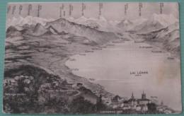 Lausanne (VD) - Künstlerpanorama Lausanne Et Lac Léman - Lausanne