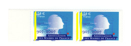 Maires De France YT 4077b : Paire 1 Bande à Gauche Tenant à 2 Bandes Gauche. Rare, Voir Le Scan. Cote YT : 110 €. - Unused Stamps