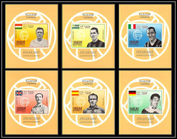 Sharjah - 2253 N°503/508 B Di Stefano Puskas Football Players Soccer ** MNH Deluxe Miniature Sheet Non Dentelé Imperf - Ongebruikt