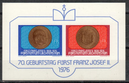 Liechtenstein Block 13 ** MNH – 1976 - 70th Birthday Franz–Joseph II - Blocks & Sheetlets & Panes