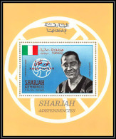 Sharjah - 2220/ Khor Fakkan N°216 Giuseppe Meazza Italia Football Soccer Deluxe Miniature Sheet Neuf ** MNH - Sharjah