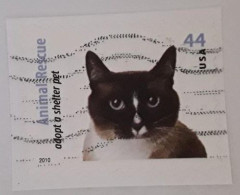 VERINIGTE STAATEN ETATS UNIS USA 2010 ANIMAL RESCUE:BLACK,WHITE & TAN CAT 44¢ USED PAPER SN 4457 YT 4278 MI 4617 SG 5044 - Usados