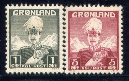 GREENLAND, NO.'S 1-2, MH - Unused Stamps