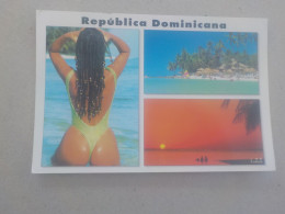 CPSM -  AU PLUS RAPIDE - PIN UP  -  FEMME SEXY EN STRING DE BAIN - REPUBLICA DOMINICANA - VOYAGEE  TIMBREE - Pin-Ups