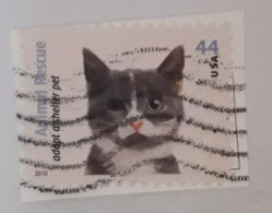 VERINIGTE STAATEN ETATS UNIS USA 2010 ANIMAL RESCUE:GREY, WHITE & TAN CAT 44¢ USED PAPER SC 4456 YT 4277 MI 4616 SG 5043 - Usati