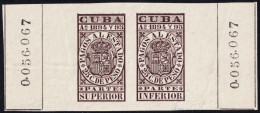 ESPAGNE / ESPANA - COLONIAS (Cuba) 1894/95 "PAGOS AL ESTADO" Fulcher 1138+1151 25c Sello Doble Sin Gomar (0.056.067) - Kuba (1874-1898)