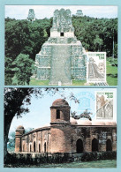 Carte Maximum 1986 - Unesco 1986 - Guatemala Temple De Tikal YT 91 Et  Bangladesh Mosquée De Bagerhat YT 92 - 1980-1989