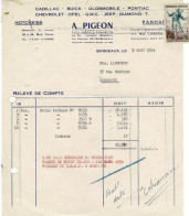 LETTRE FACTURE DU 5 MARS 1954 - Lettres & Documents