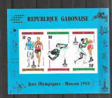 Olympische Spelen  1980 , Gabon - Blok Postfris - Estate 1980: Mosca