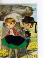 Carte Brodee BRETAGNE Tregor, Enfants, Illustrateur Eloi - Embroidered