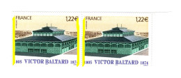 Baltard YT 3824b : Paire Une Bande Gauche Tenant à Normal. Voir Le Scan. Cote YT : 60 €, Maury 3810b : 65 €. - Unused Stamps