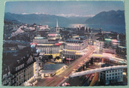 Lausanne (VD) Ouchy - Le Grand Pont Et Les Alpes De Savoie à La Tombée De La Nuit - Lausanne