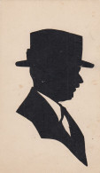 Silhouette Man With Hat Old Card Hand Made With Scissors - Silueta