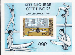 Olympische Spelen  1980 , Cote Ivoire - Blok Ongetand  Postfris - Ete 1980: Moscou