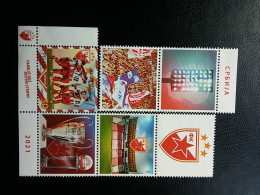 Stamp 3-13 - SERBIA 2021 - Red Star’s Family , VIGNETTE + Stamp, FOOTBALL, La Famille De L'Étoile Rouge, - Serbien