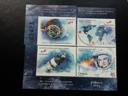 Stamp 3-13 - Serbia 2021 - VIGNETTE + Stamp - 60 Years Since The First Manned Space Flight, COSMOS - Servië
