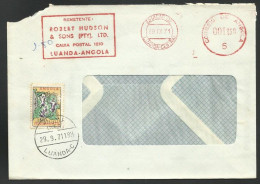 Angola Portugal EMA Cachet Rouge Robert Hudson Concessionaire Ford 1971 Franking Meter Car Dealer - Coches