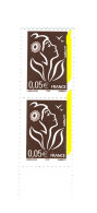 Lamouche 0.05 € ITVF TYPE II YT 3754b : Paire Avec Phospho à Cheval. Voir Scan. Cote Maury 3740 II A > 12 €. - Unused Stamps