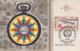 Carte   Maximum   FRANCE   Rallye  PHILATEC     ITALIE     BRIANCON  -  PARIS    1964 - Cachets Commémoratifs