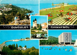 73082522 Tihany Strandbad Schwimmbad Fliegeraufnahme  Tihany - Ungarn