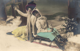 FANCY CARDS, WOMEN, LUGE, PORTRAIT, SWITZERLAND, POSTCARD - Mujeres