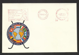 Angola Portugal EMA Cachet Rouge Championat Du Monde Hockey Luanda 1974 Franking Meter Hockey World Cup - Hockey (sur Gazon)