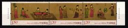 China Volksrepublik 4657-4659 Postfrisch Dreierstreifen Gemälde #HX876 - Sonstige & Ohne Zuordnung