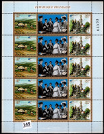 Ruanda 1972  Roi BAUDOIN  Feuillet De 5 Triptyques  MNH - Königshäuser, Adel